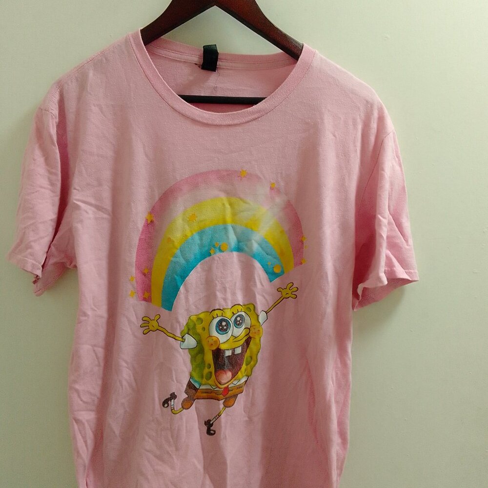 "Anvil", Ladies Short Sleeved SpongeBob Squarepants Rainbow T-Shirt